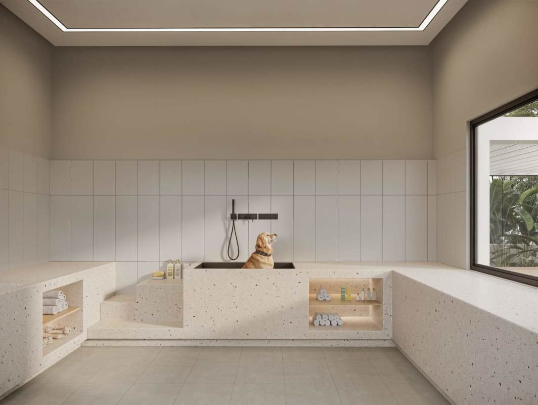 Indoor children’s playroom with colorful interactive features in Blau Residence Santa María