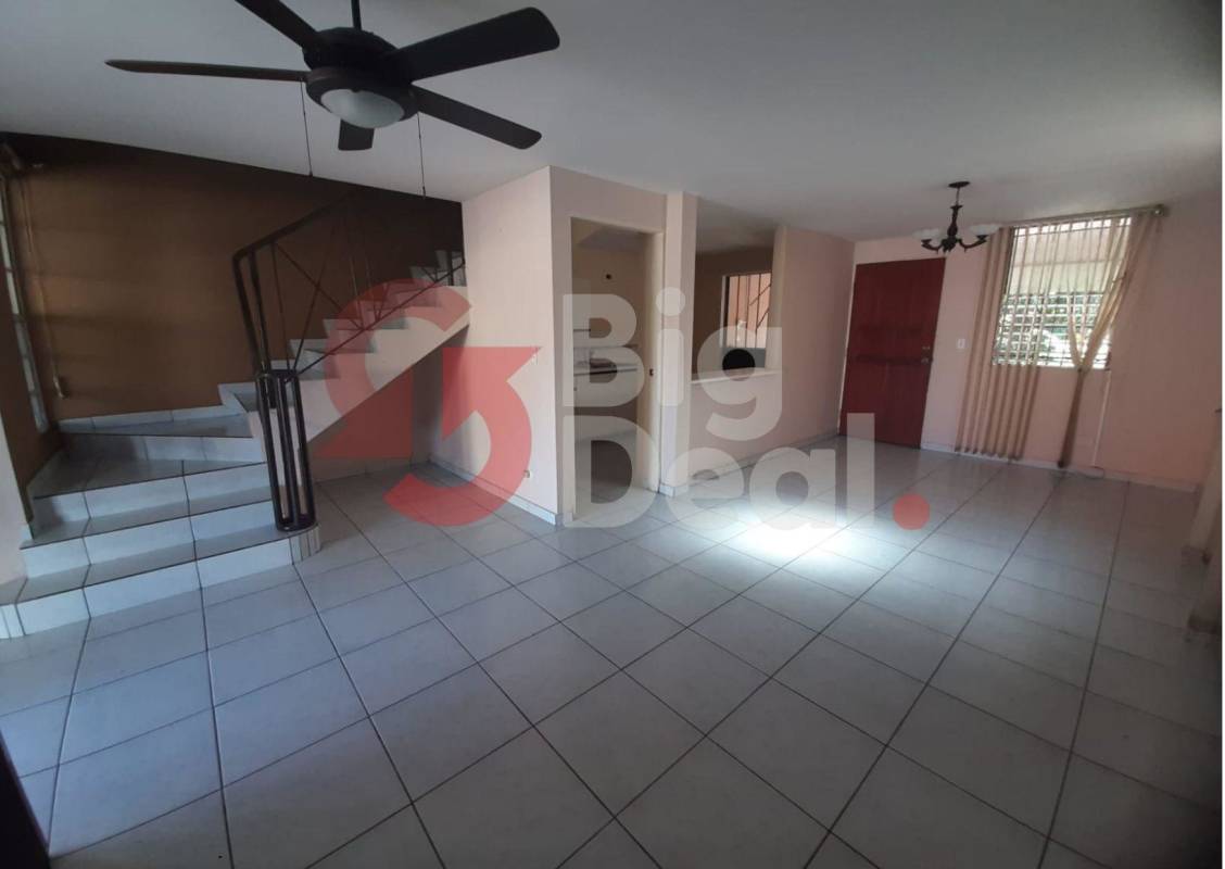 Bright living dining space with ceiling fan and tile floors Condado del Rey Panama