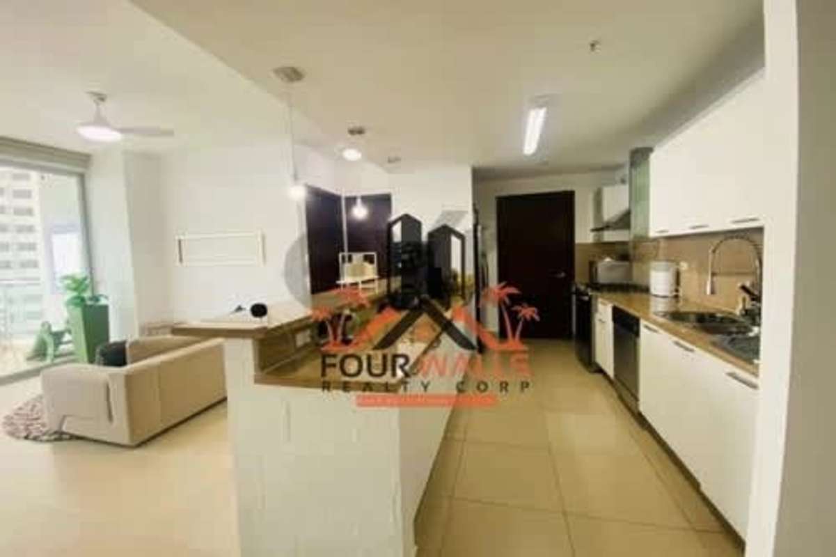 Modern granite kitchen with pendant lights PH Dupont Tower Punta Pacifica