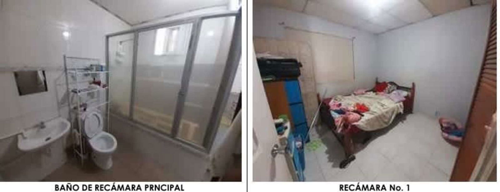 Bathroom with tiled shower and adjoining bedroom in Villa Veronica El Crisol Panama