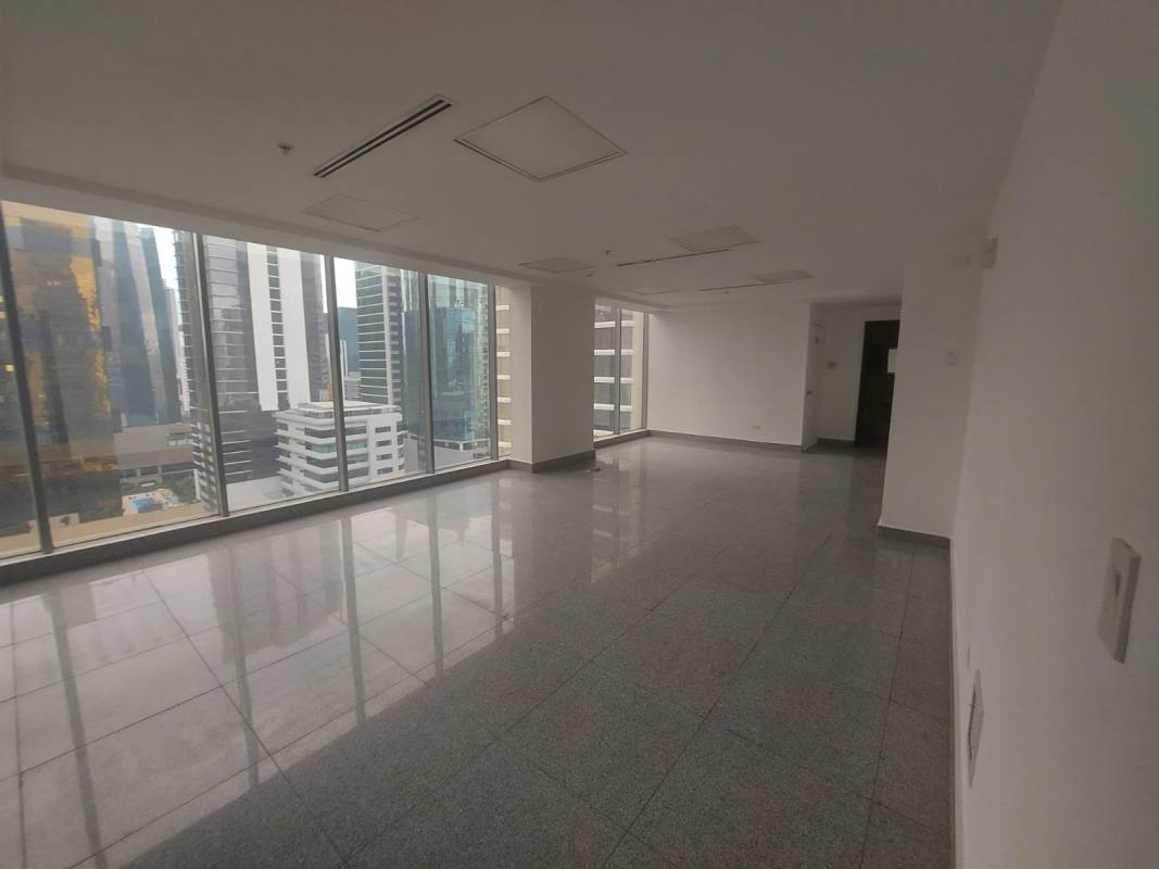 Reception area in modern office layout with urban views PH SFC Tower Obarrio Panama