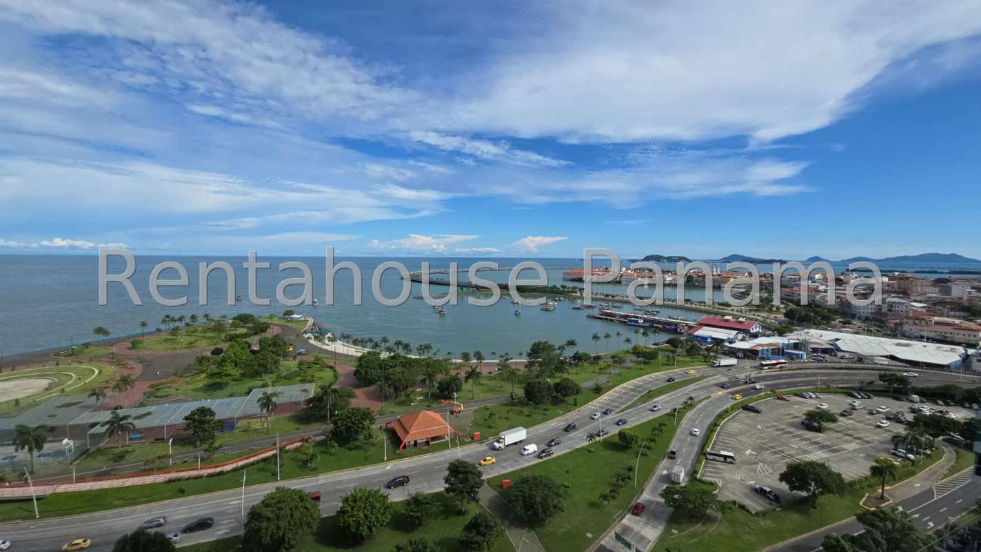 View from balcony overlooking Pacific and skyline at PH The Sands Panama City