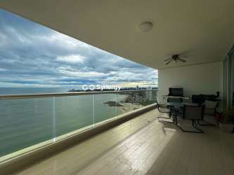 Spacious balcony panoramic Pacific Ocean sunrise views penthouse PH Bahia Gorgona