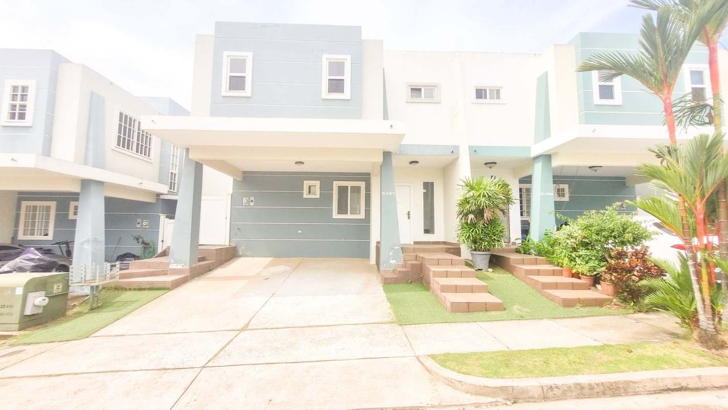 Interior staircase with tile and metal railing in distressed house PH Alpes Panama
