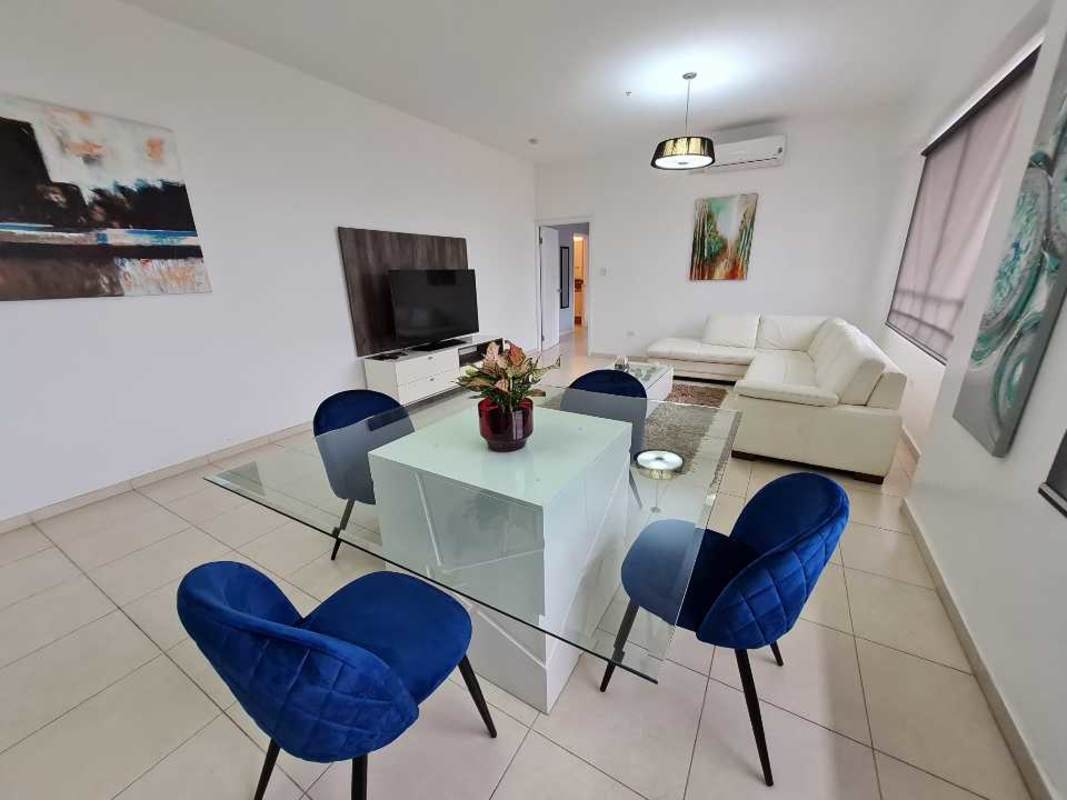 Modern condo game room with pool and ping pong tables overlooking ocean at PH Vista del Mar Panama