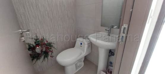 Covered terrace with backyard garden view Costa Verde residential house for sale in Panama