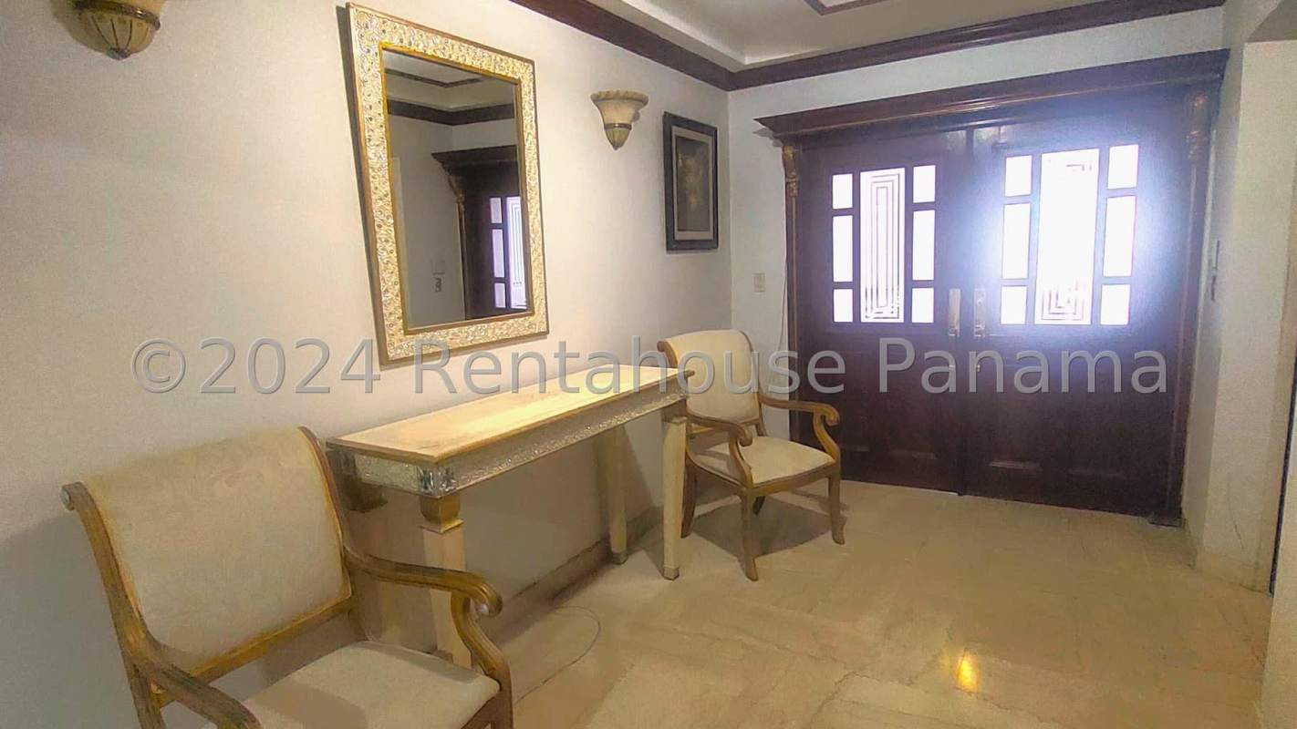 Spacious modern kitchen with granite island and large windows in PH Bayside Tower Panama