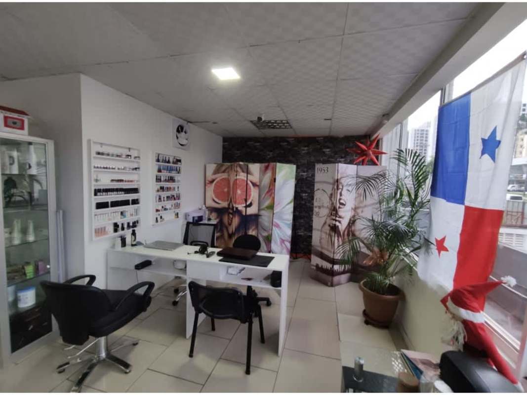 Private treatment room with decor for lashes, facials at beauty studio Panama