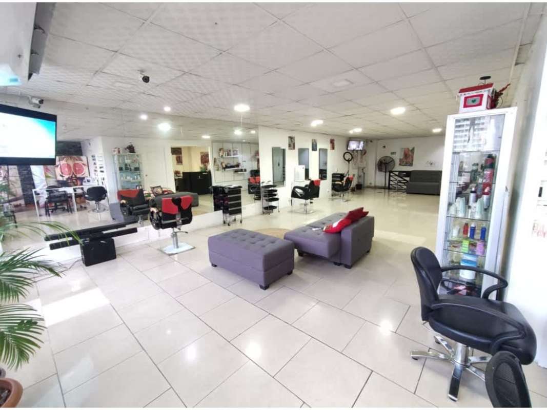 Waiting and seating area for customers in beauty salon mall Panama
