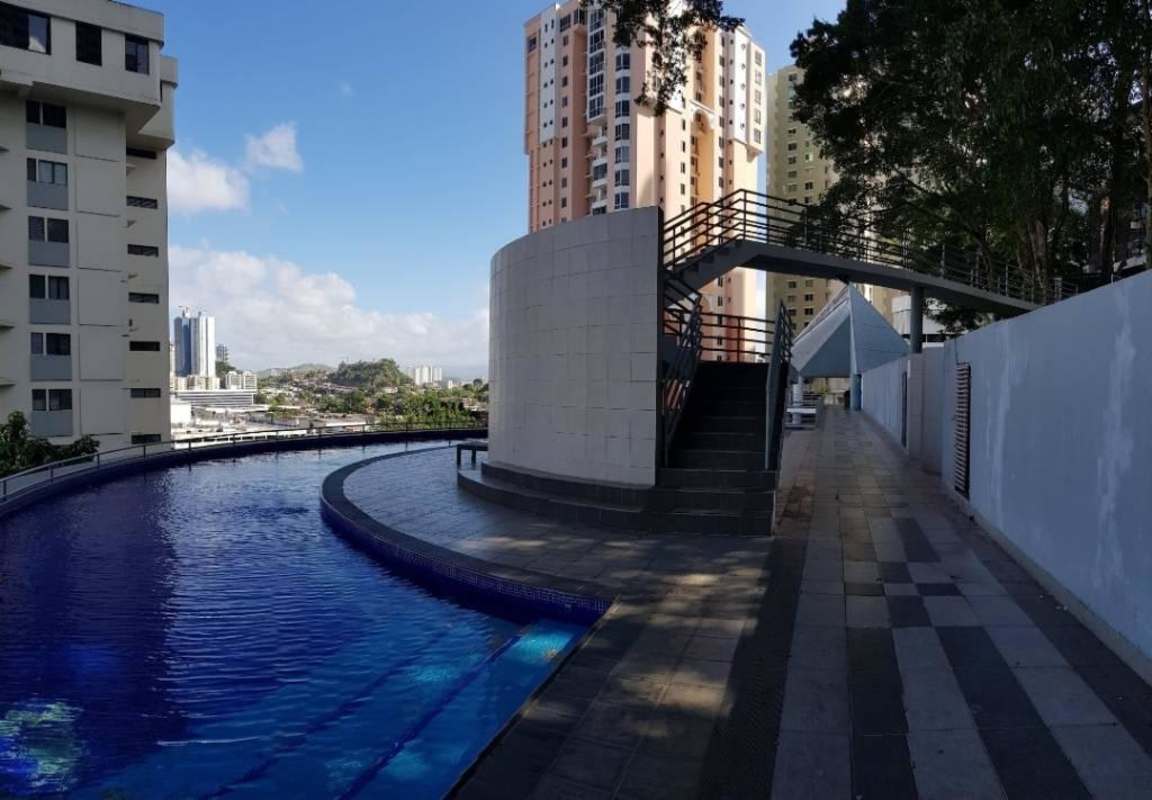 Empty bedroom with large windows city view PH Elite Pacific Hills Panama