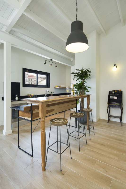 Home office space open balcony dining set historic ruins view PH San Felipe Casco Viejo Panama