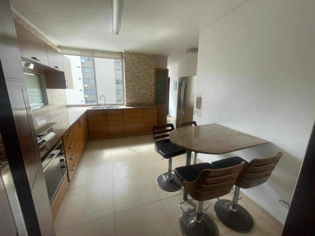 Dining area with elegant lighting, ceramic flooring near living space PH 7400 San Francisco Panama
