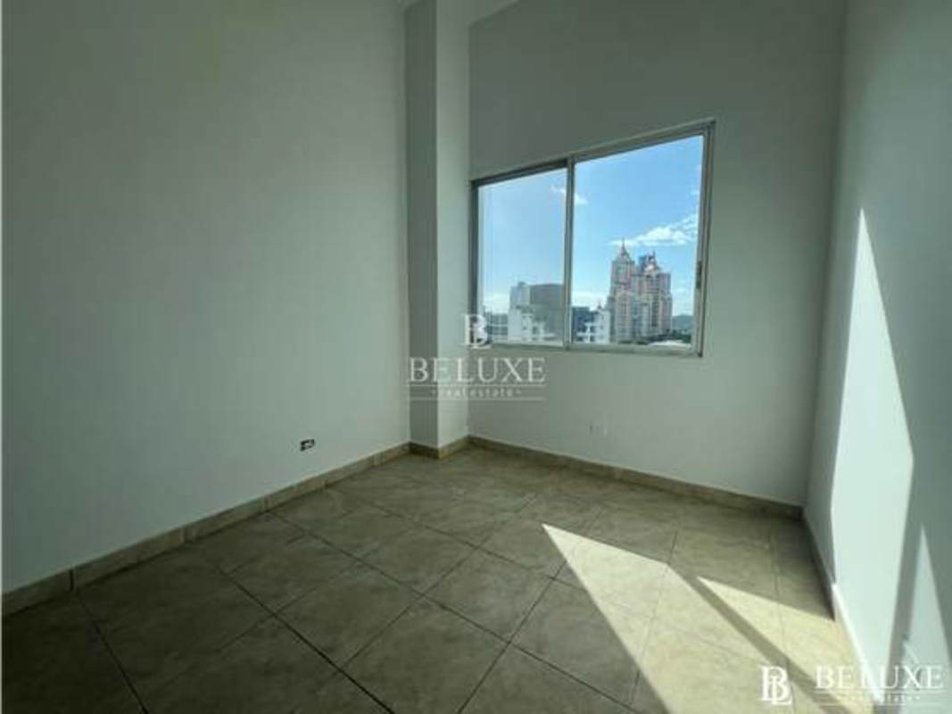 Large balcony with panoramic skyline views from high floor PH Kubic in El Cangrejo Panama