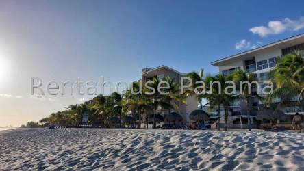 Spacious bedroom in beachfront condo with ocean views at Nueva Gorgona Panama