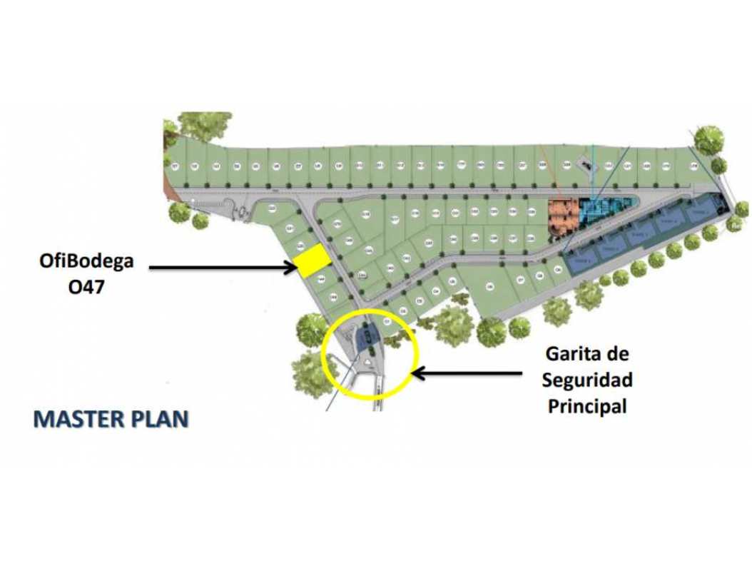 Infographic showing amenities at Panama Viejo Business Center including security, parking, wellness and services