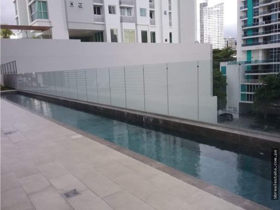 Lap pool with glass fencing and sun deck PH 43GV Bella Vista Panama City