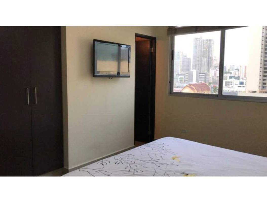 Balcony panoramic skyline view PH Galería Uno Calle 50 Obarrio Panama apartment