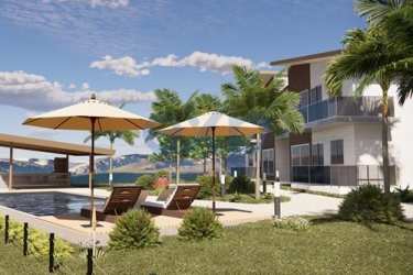 Modern ocean view apartments and cabins with balconies at Bougainvillea Villas Panama near Playa Venao