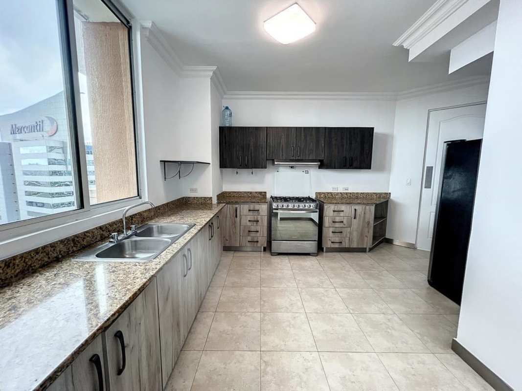 Contemporary luxury high-rise twin towers of Mystic Point seen from outside in Panama City skyline