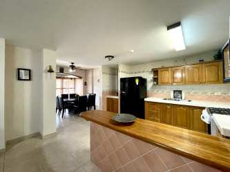 Fully equipped kitchen with granite countertops at Playa Blanca Resort rental house Farallon Panama
