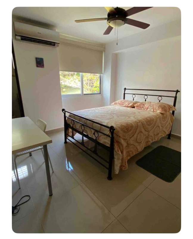 Modern bedroom with large window, split AC, closet at PH Sun City Clayton Albrook Panama