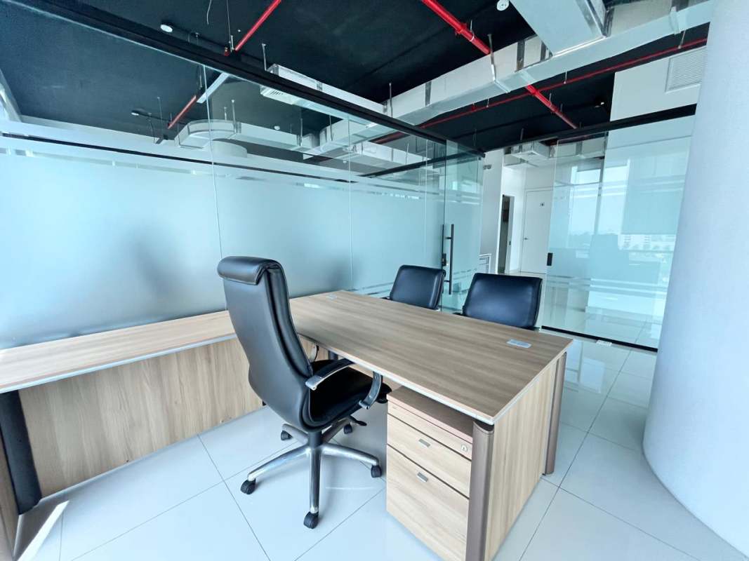 Executive office private room overlooking Costa del Este skyline