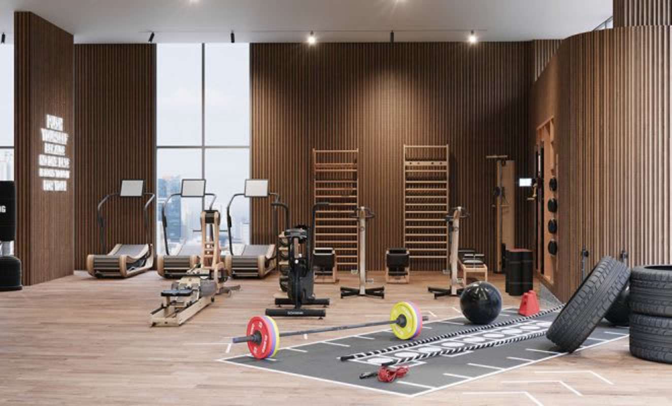 Living and dining room with large windows and city skyline view at PH 5CERO4 in Coco del Mar Panama