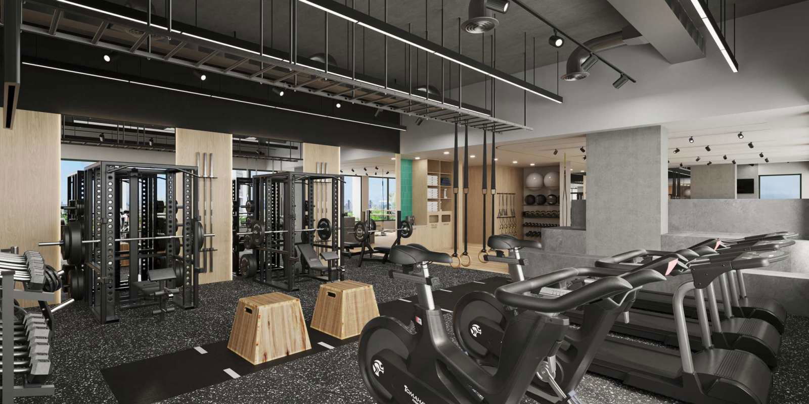 Full gym with weights, cardio and modern fitness equipment PH A19 Coco del Mar Panama City