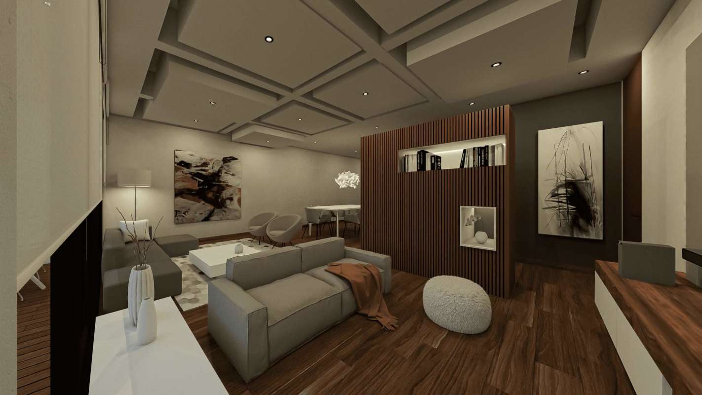 Outdoor pool with lounge chairs and palm trees at PH Zima La Cresta Panama