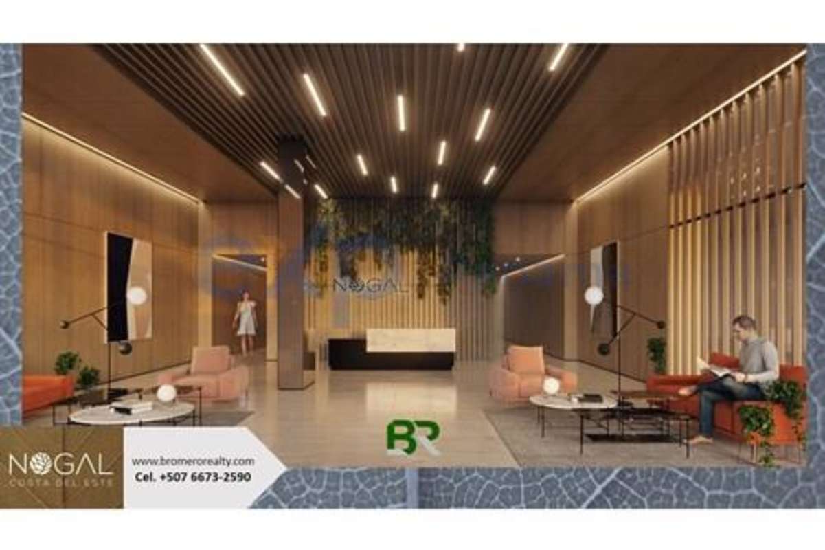 Modern high-rise PH Nogal in Costa del Este with balconies, pool area and cityscape views