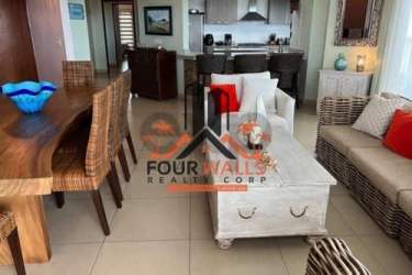 Modern kitchen open to dining with views PH Penthouse beachfront Panama