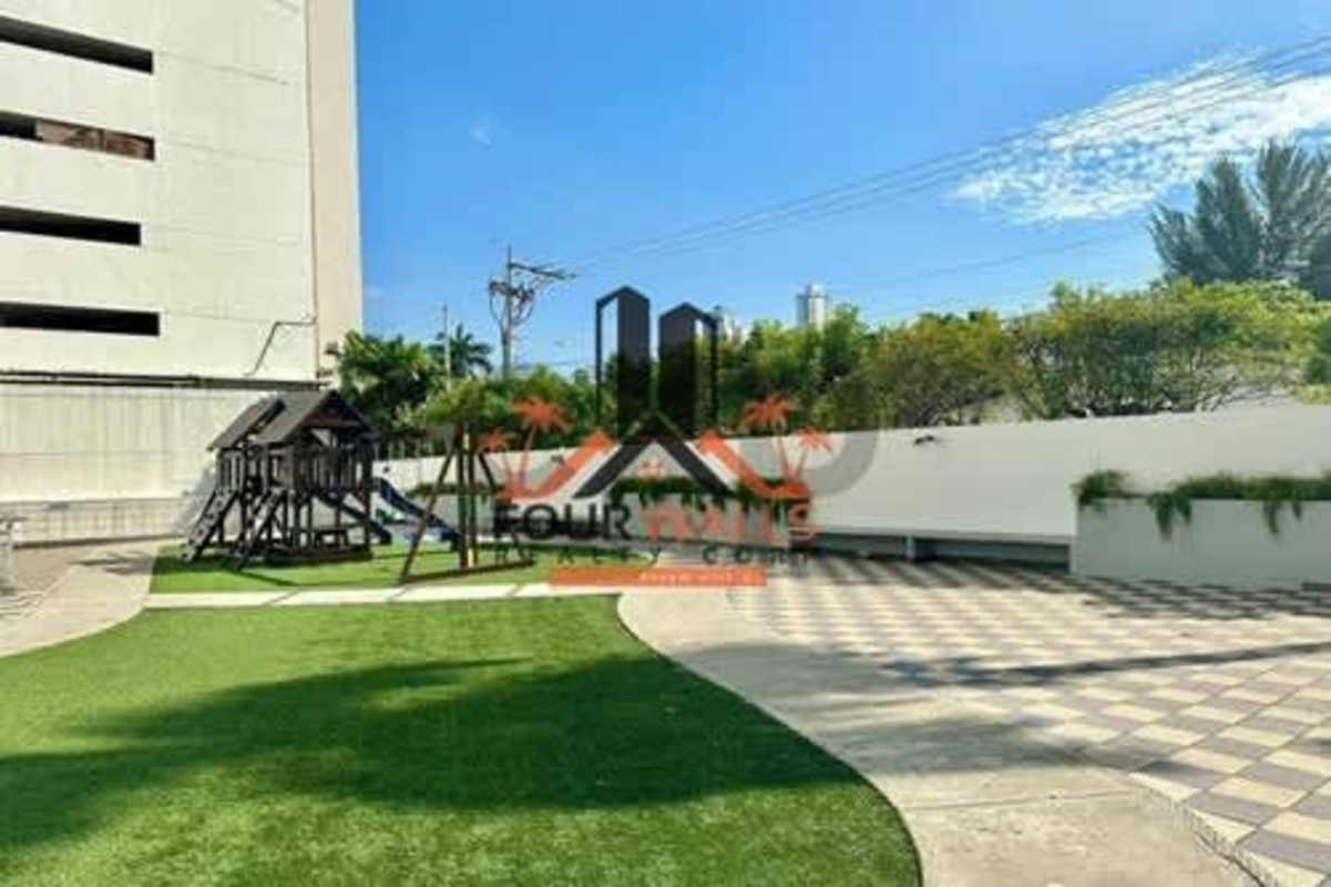 Modern outdoor playground for children at PH Terrazas del Pacífico San Francisco Panama