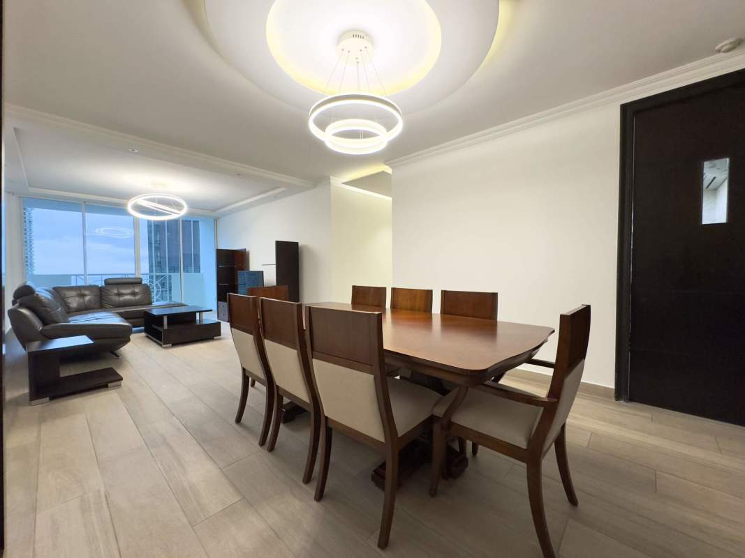 Fully equipped modern kitchen with granite countertop, stainless appliances in PH Pacific Sea Punta Paitilla Panama City