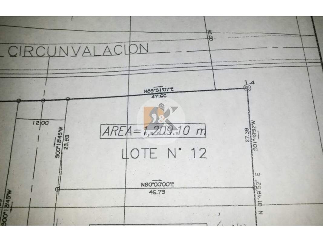 Property plan for 1209m2 commercial land with corner frontage in Clayton Panama City