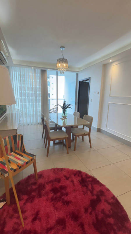 Dining area with modern furniture, balcony views in PH Jade Tower San Francisco Panama City