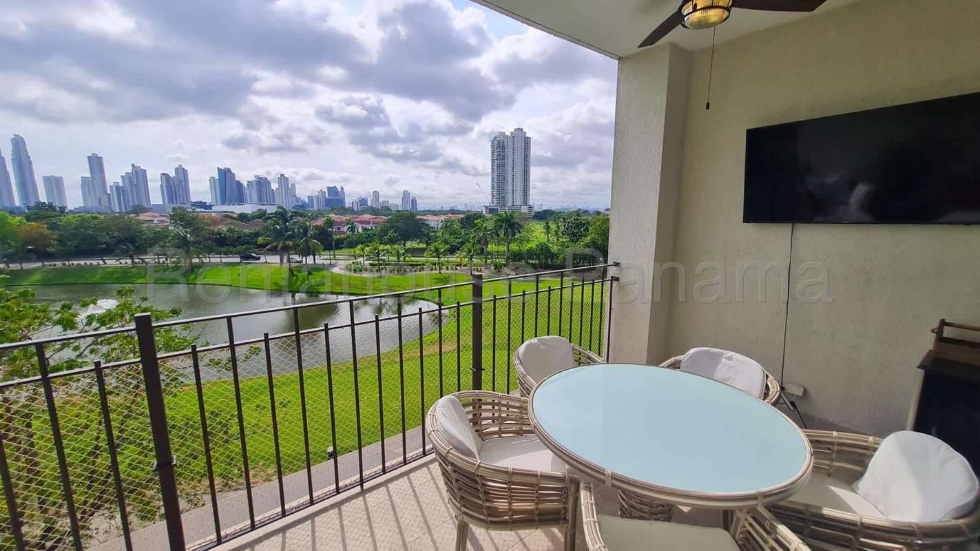 Gourmet kitchen with quartz countertops, island, appliances in golf community Panama