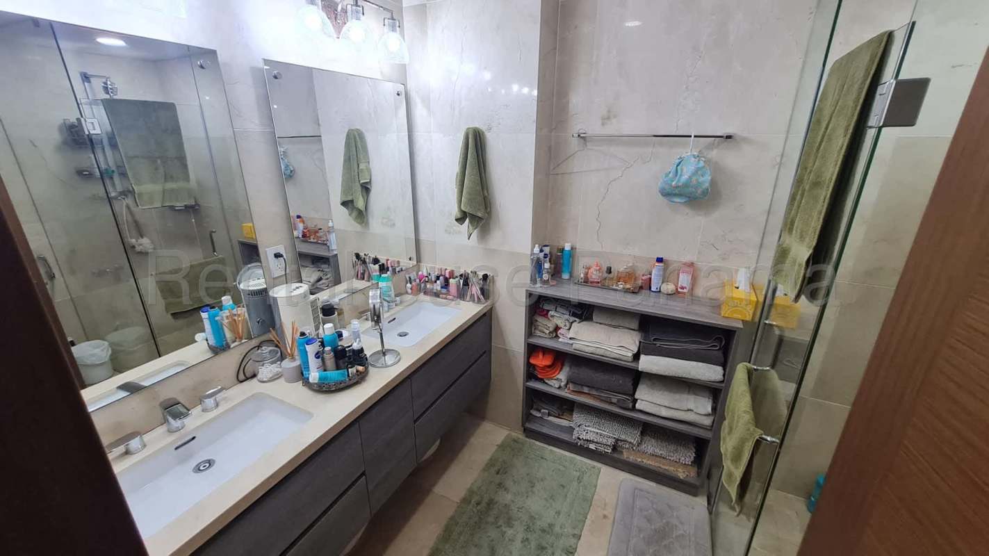 Balcony overlooking golf course at Santa María luxury apartment Panama