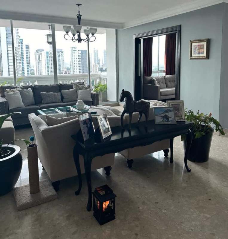 Bathroom marble vanity walk-in shower PH Riverside Coco del Mar Panama apartment