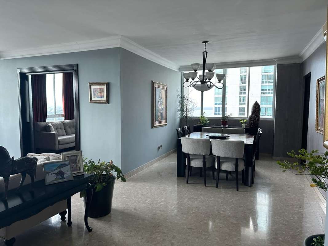 High floor balcony skyline ocean partial view Coco del Mar PH Riverside for sale Panama