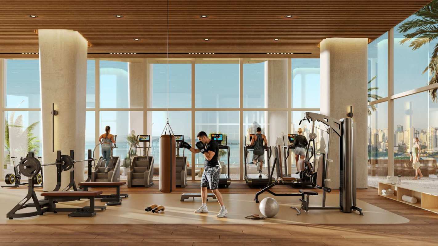 Yoga and meditation studio with natural lighting and tranquil views at PH Ipanema Costa del Este Panama