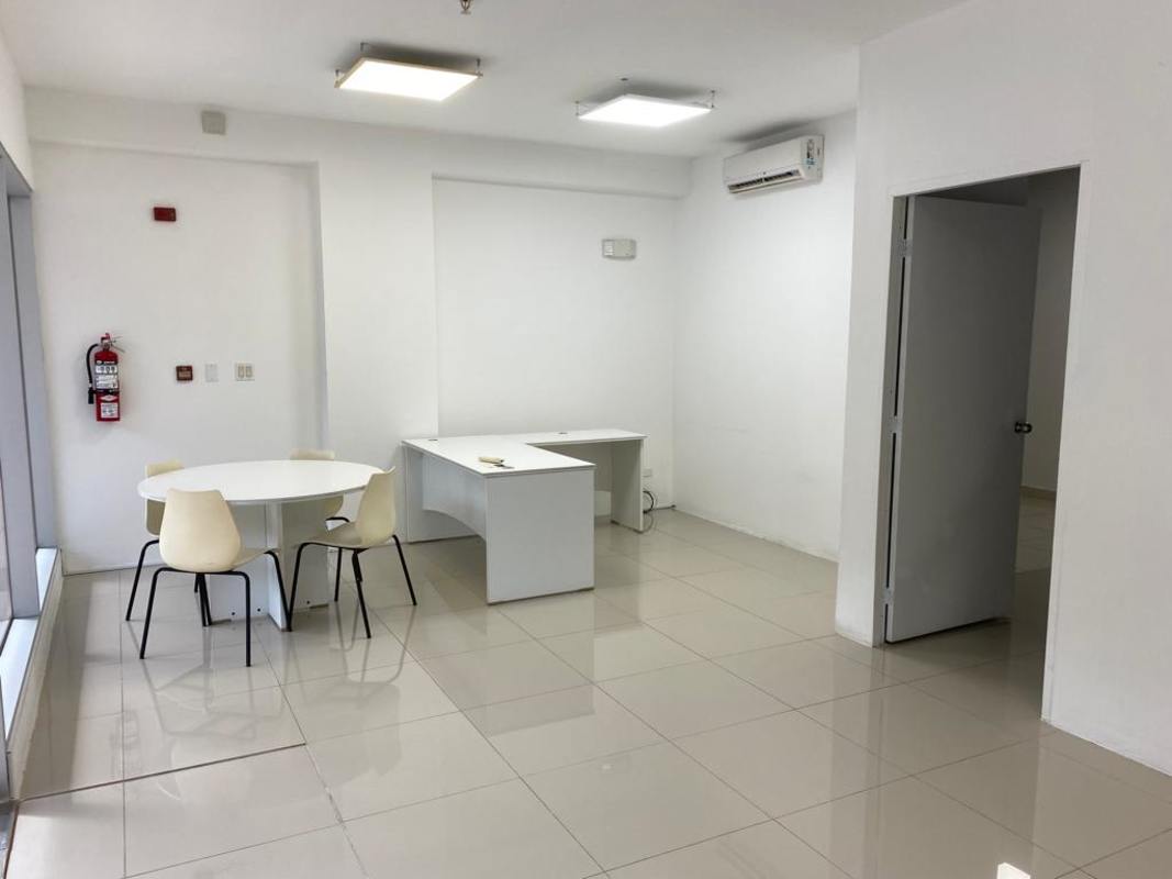 Open interior layout with exposed ceiling and bright lighting Terrazas de Albrook commercial unit Panama