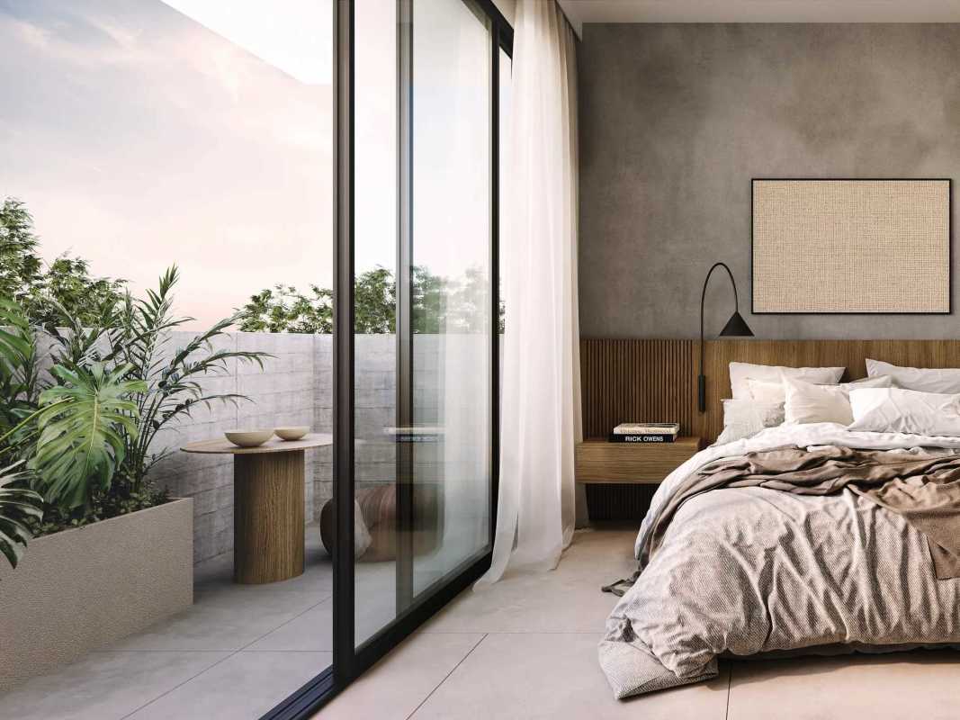 Elegant bedroom with private balcony city views PH Amara El Cangrejo Panama City