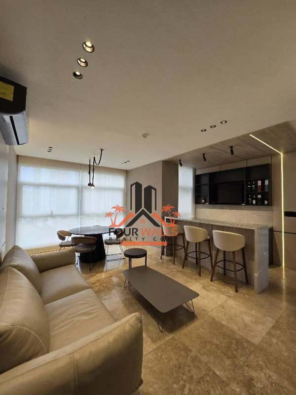 Gourmet kitchen in PH Q Tower with marble counters and premium appliances in Punta Pacifica Panama