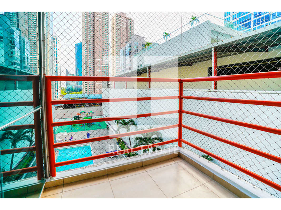 Private balcony overlooking city skyline Costa del Este Panama PH Sol del Este