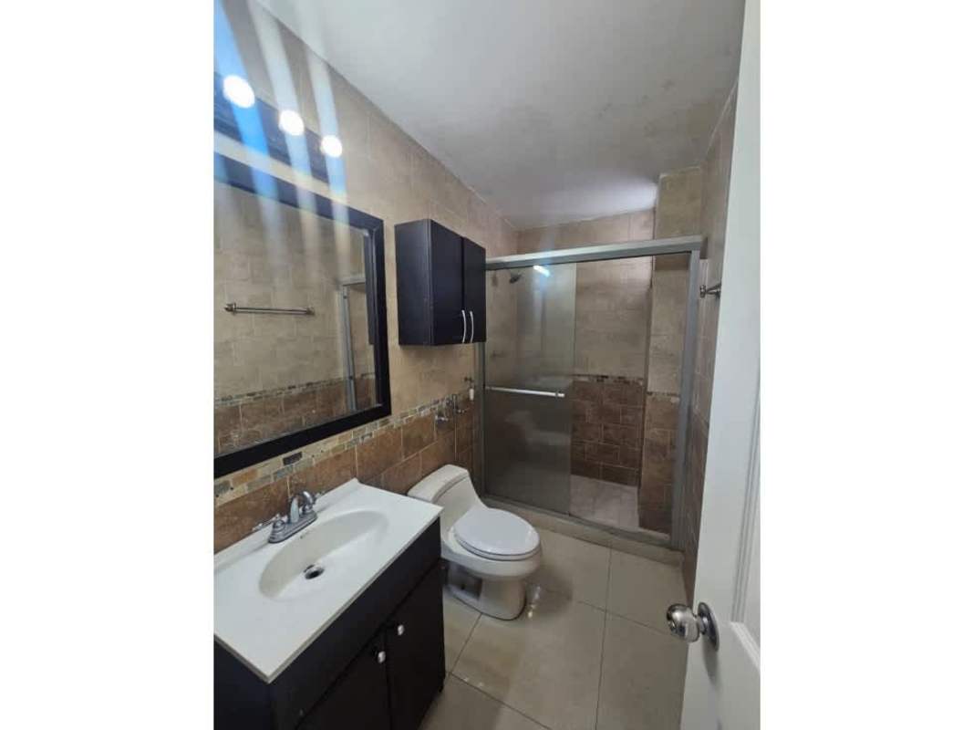 Full kitchen with refrigerator, granite countertop, window interior Dos Mares Tower Panama