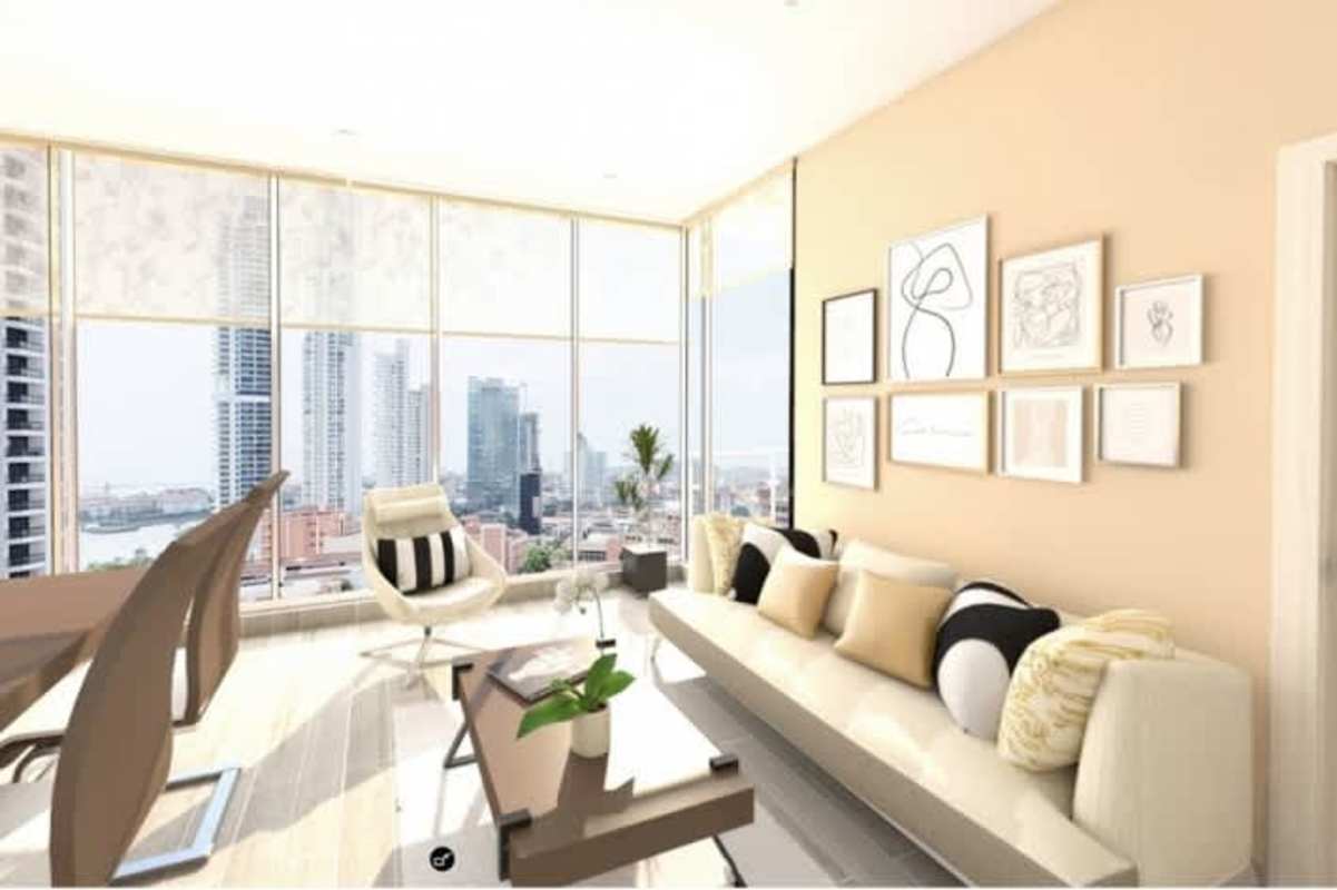 Spacious open living dining room with large windows PH Azurre Bella Vista Panama