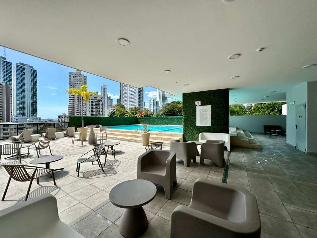 Compact kitchenette and modern dining space PH Calle 50 Tower Obarrio Panama City