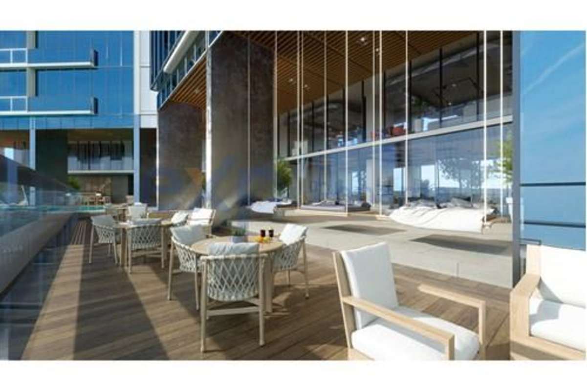 Gym area with equipment and yoga space in PH Generation Tower Costa del Este Panama