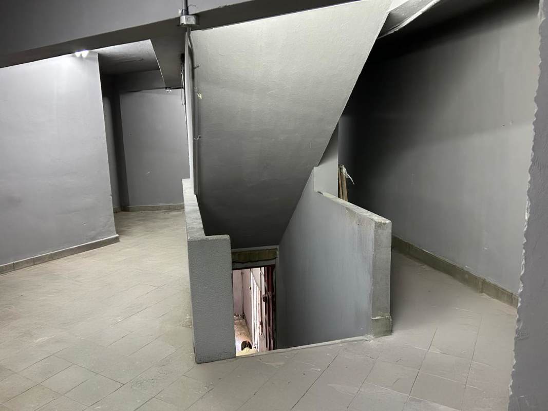 Gray stairwell corridor in industrial commercial property in urban Calidonia Panama