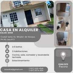 Townhouse for Rent in Pacora - 3 bedrooms